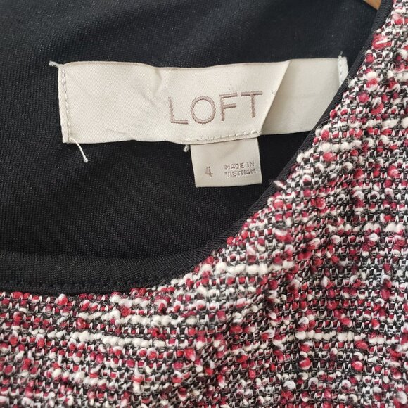Loft Womens Tweed Sheath Dress Sleeveless Size 4 Fall Business Casual Chic - Picture 5 of 7